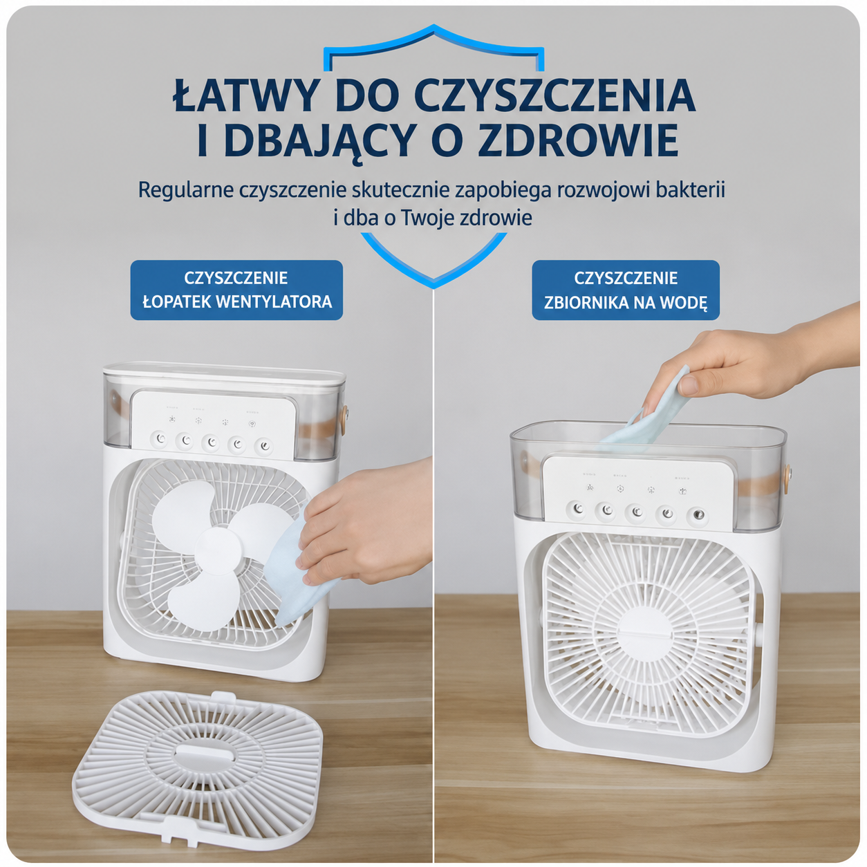 Breeze Box – Wentylator Chłodzący z Nawilżaczem i Podświetleniem LED 3w1