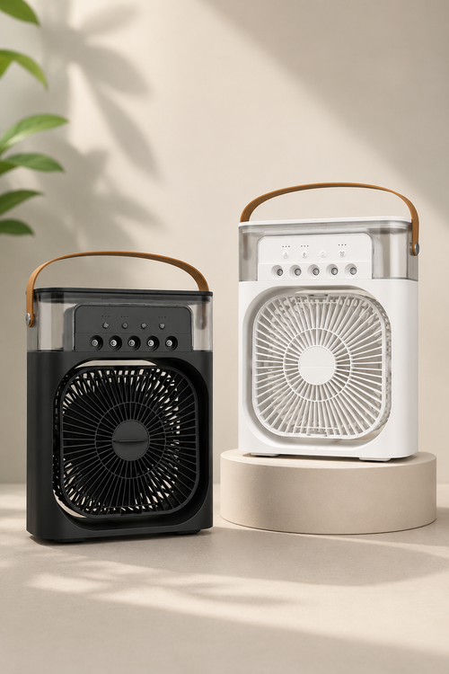 Breeze Box – Wentylator Chłodzący z Nawilżaczem i Podświetleniem LED 3w1