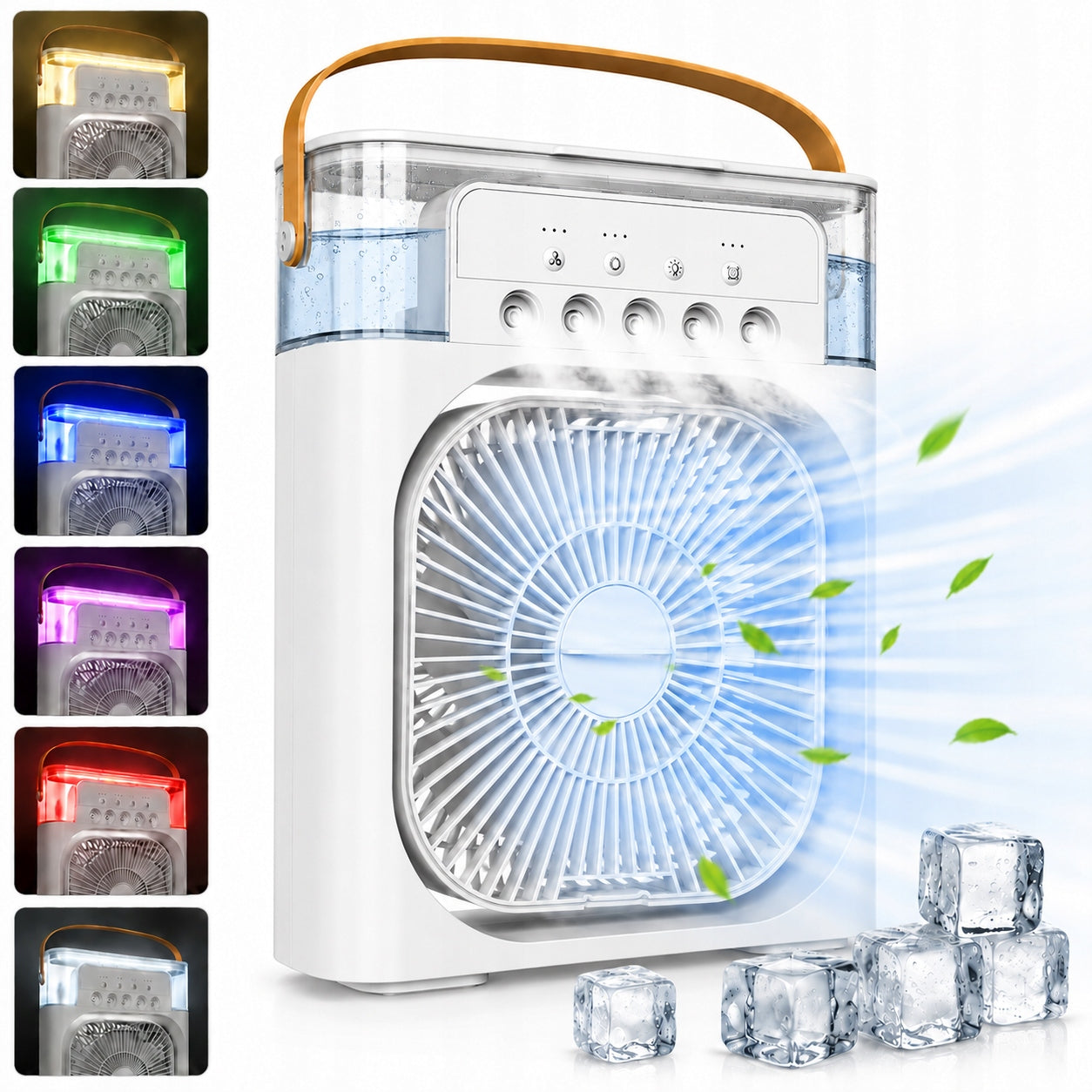Breeze Box – Wentylator Chłodzący z Nawilżaczem i Podświetleniem LED 3w1